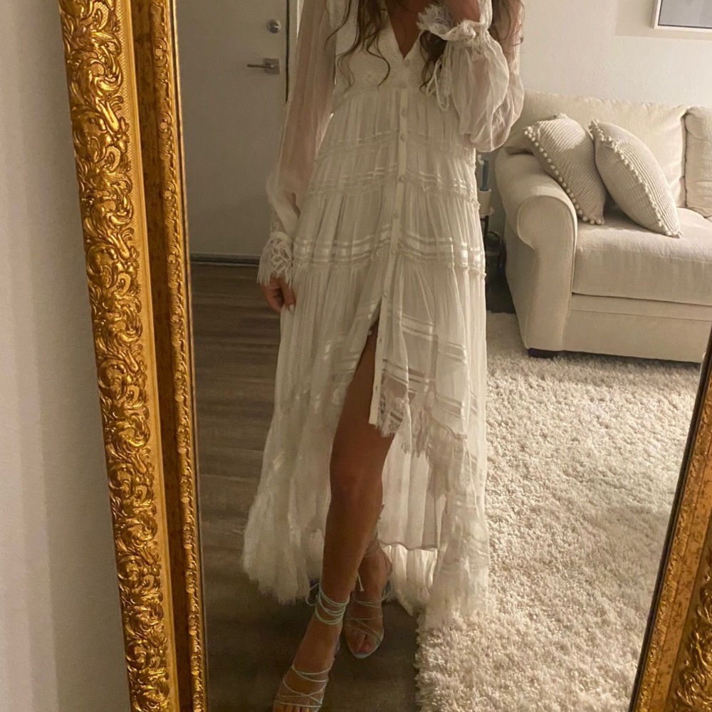 Rococo Sand White high-low dress Size XS-S